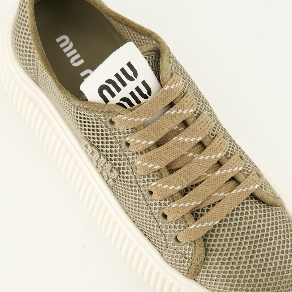 Zapatillas de Malla Marrón con Plataforma