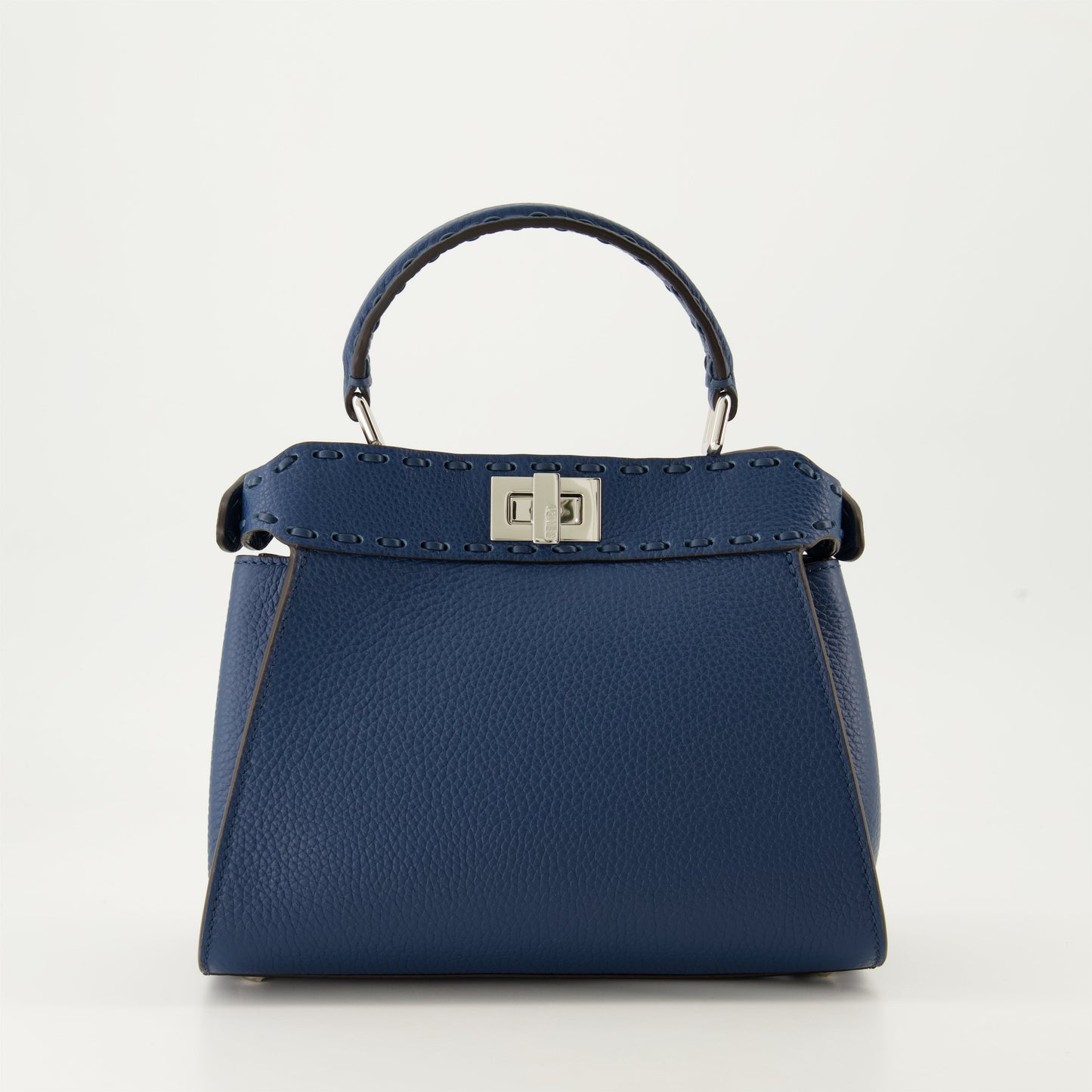 Mini Peekaboo Bag, Blue Leather Bag, Designer Handbag, Luxury Accessories, Fendi Bag