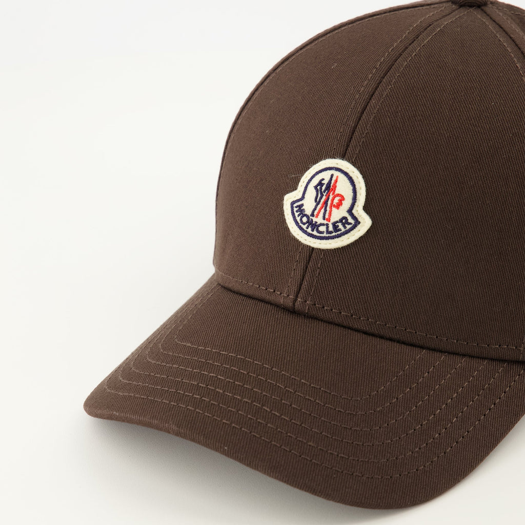 Image of Brown Logo Cap by Moncler for Men - Season Spring-Summer 2026 - Detail View 2