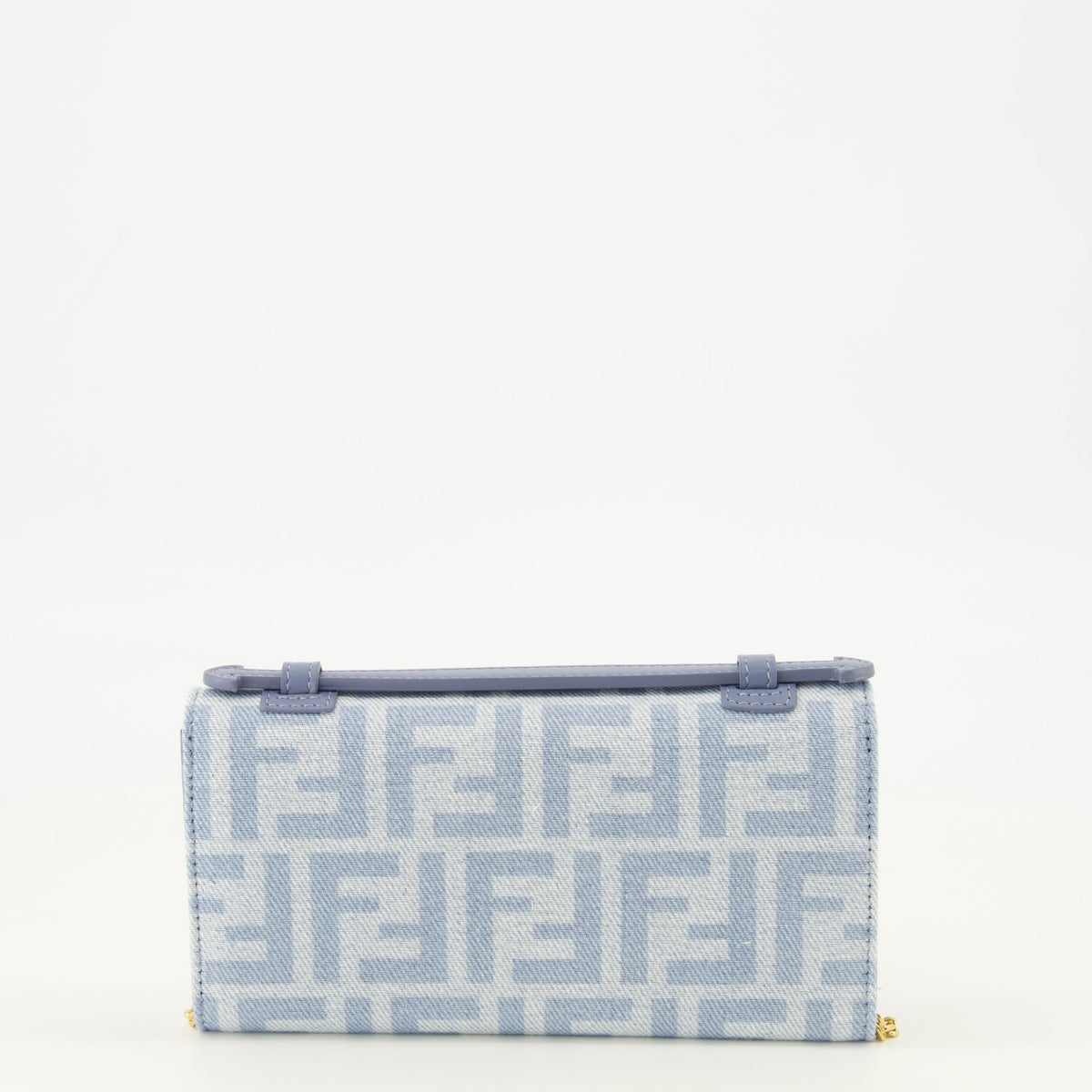 Baguette-Kettenportemonnaie aus blauem Denim