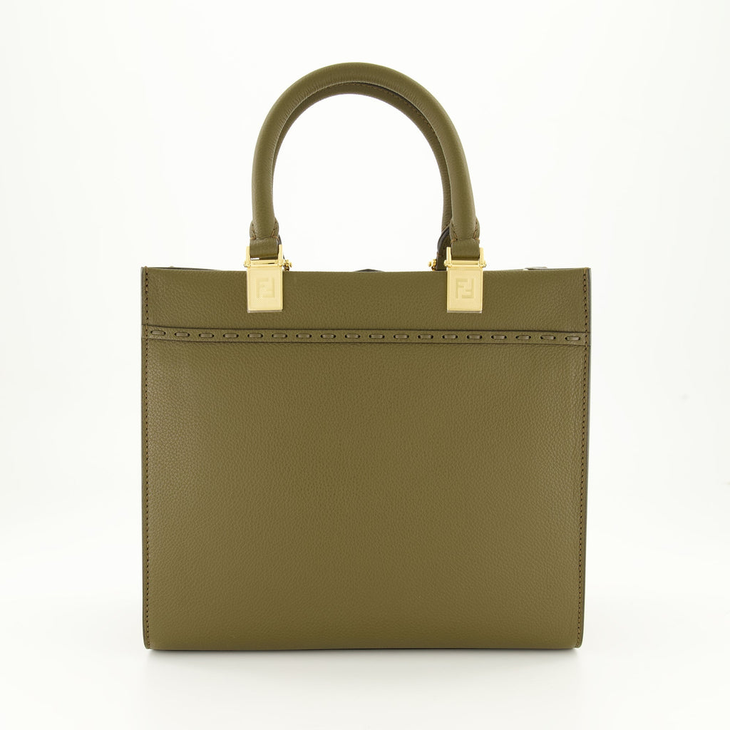 mini Sunshine bag, olive green bag, smooth leather bag, Autumn-Winter collection, adjustable strap handbag
