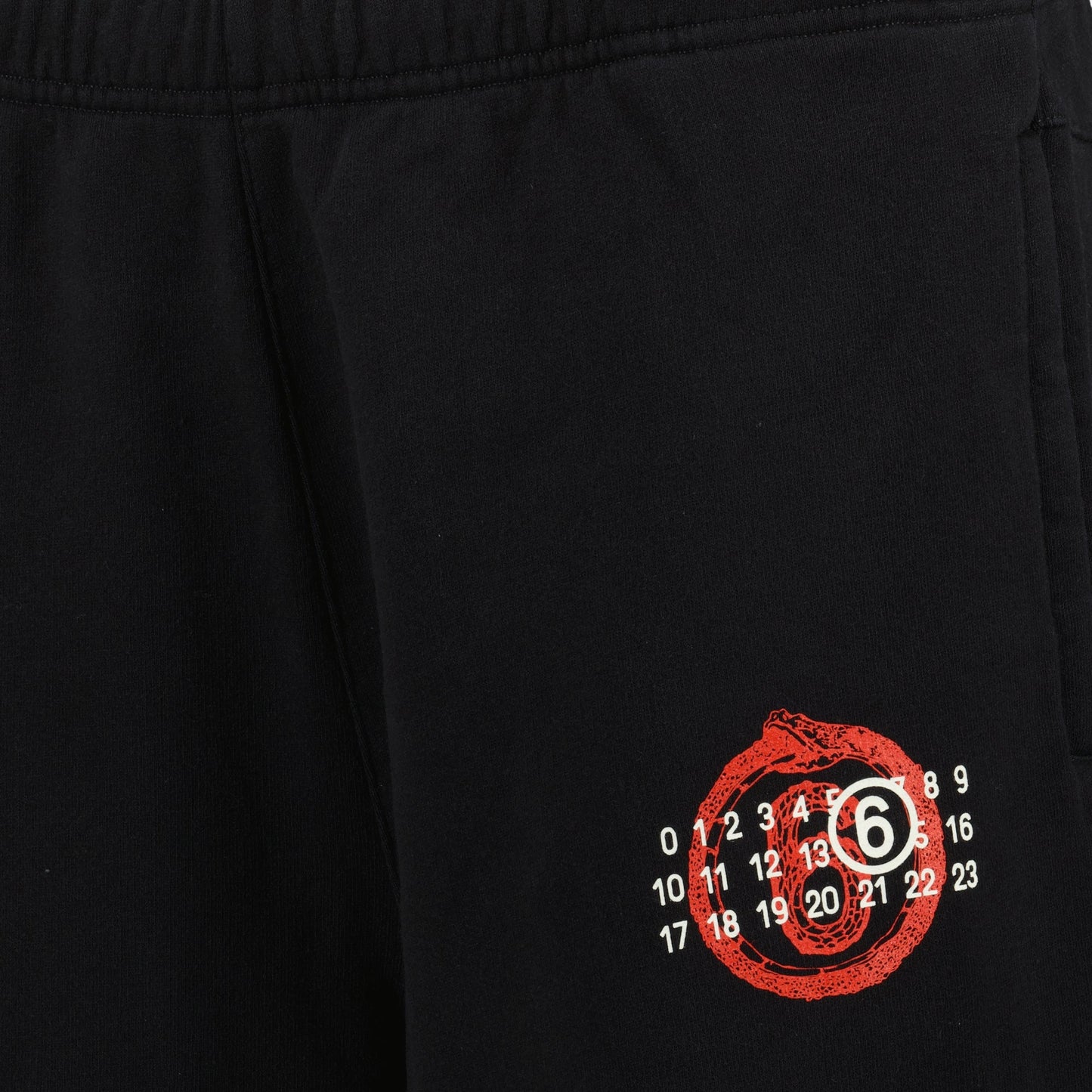 jogger pants, wide-leg pants, MM6 Numeric, black cotton pants, white stitch design