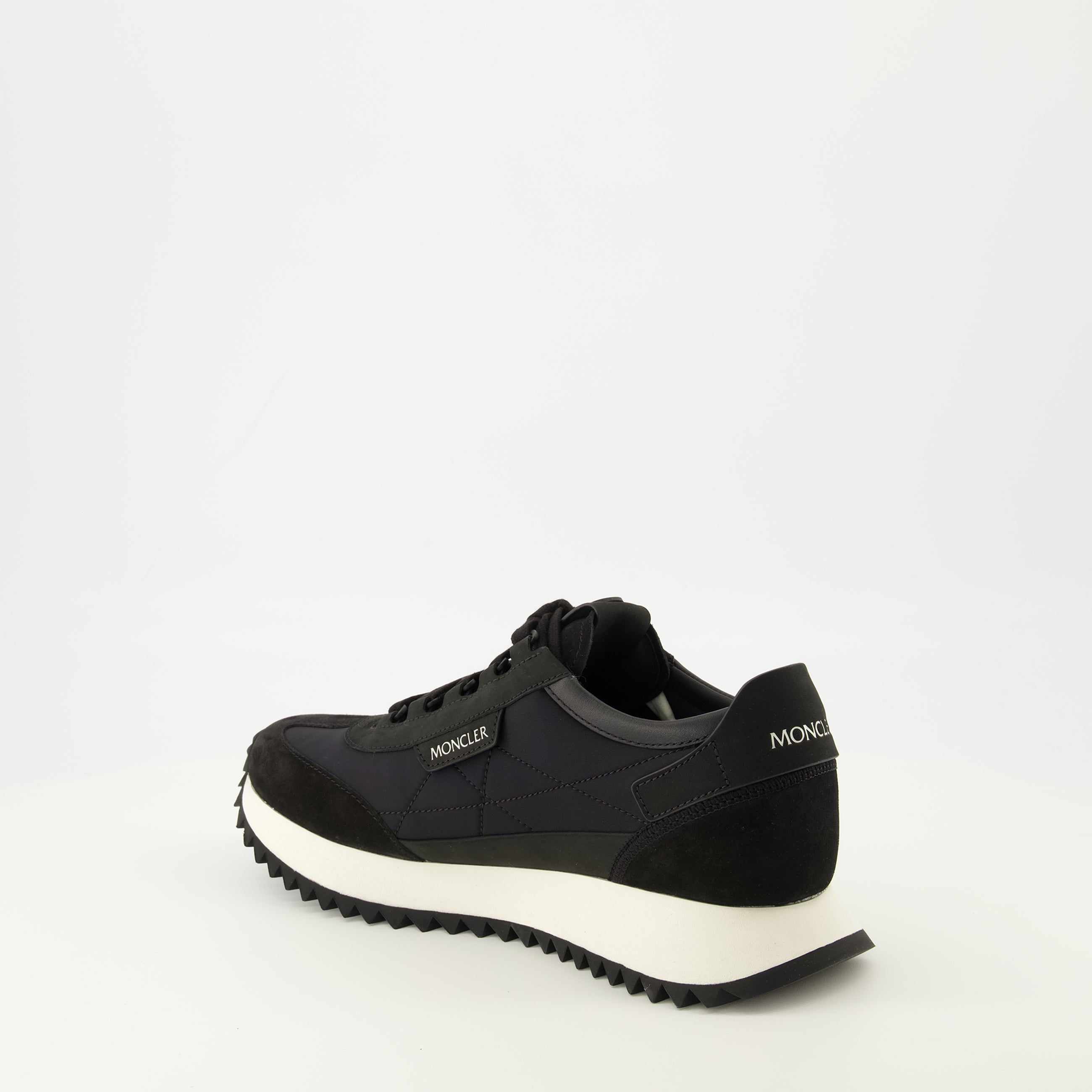 Image of Pacey 2 Black Sneakers by Moncler for Men - Season Spring-Summer 2026 - Back Right Three-Quarter View