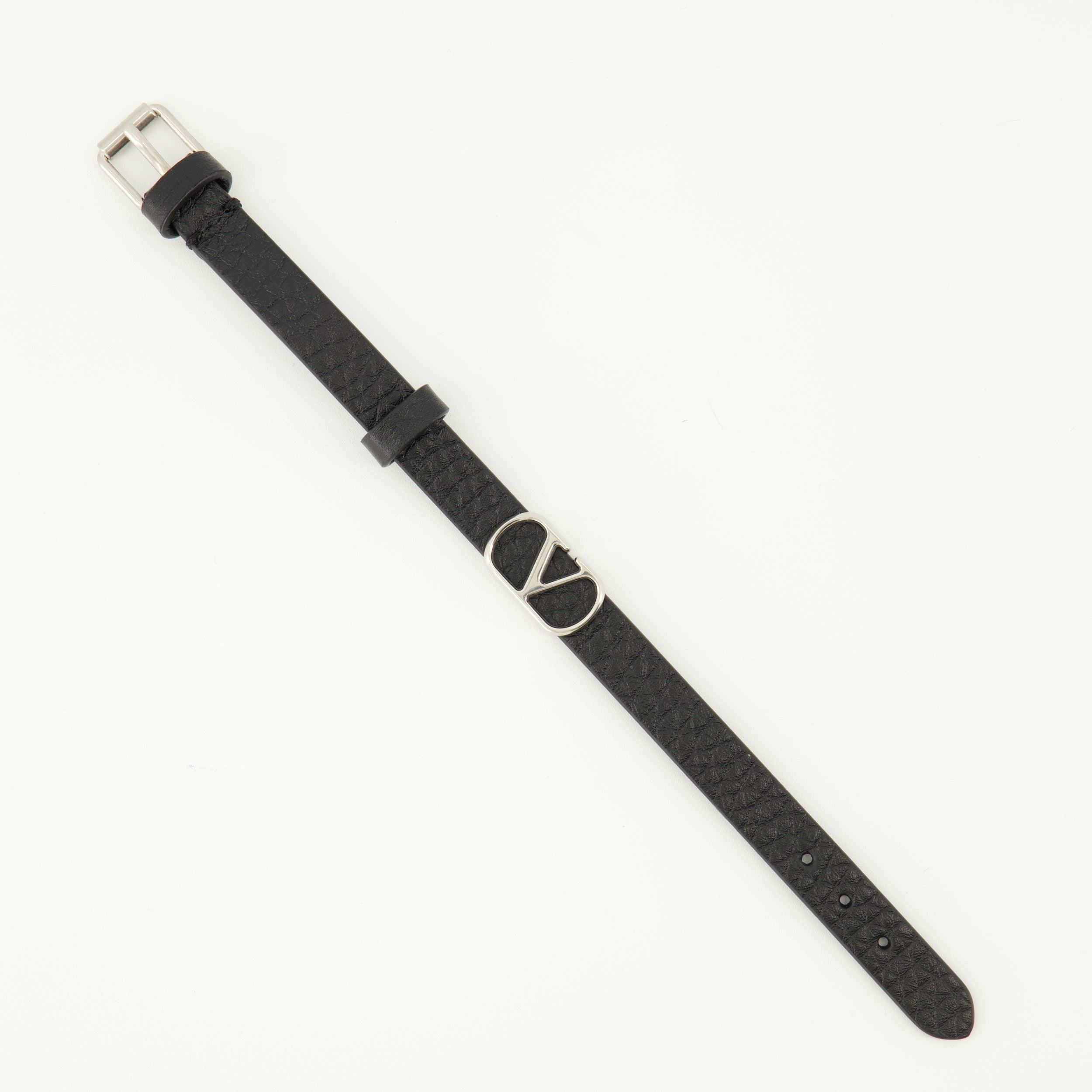 Valentino, black leather bracelet, luxury accessories, elegant jewelry, fashion statement