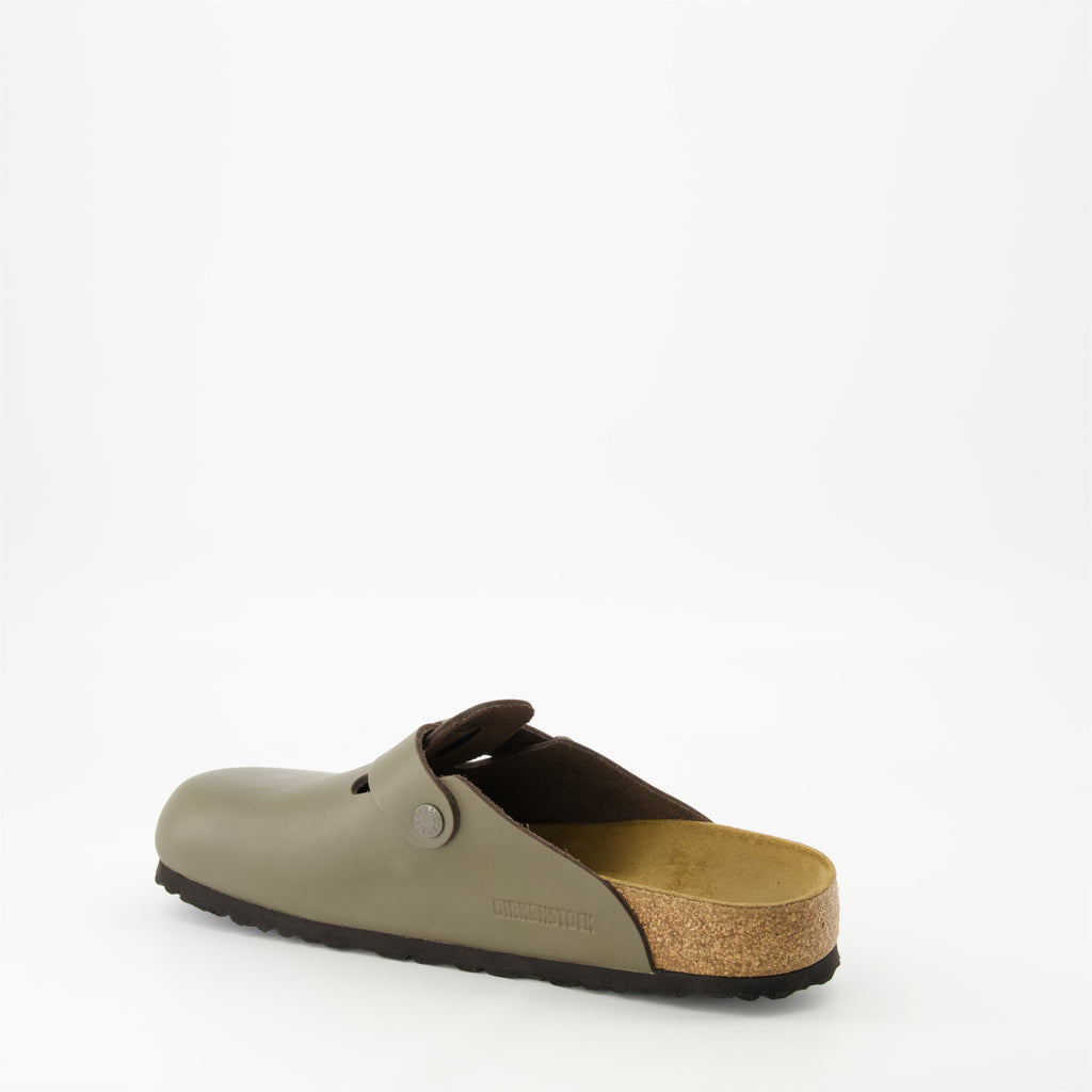 Birkenstock mules, Boston Cacti, leather footwear, comfortable sandals, adjustable mules