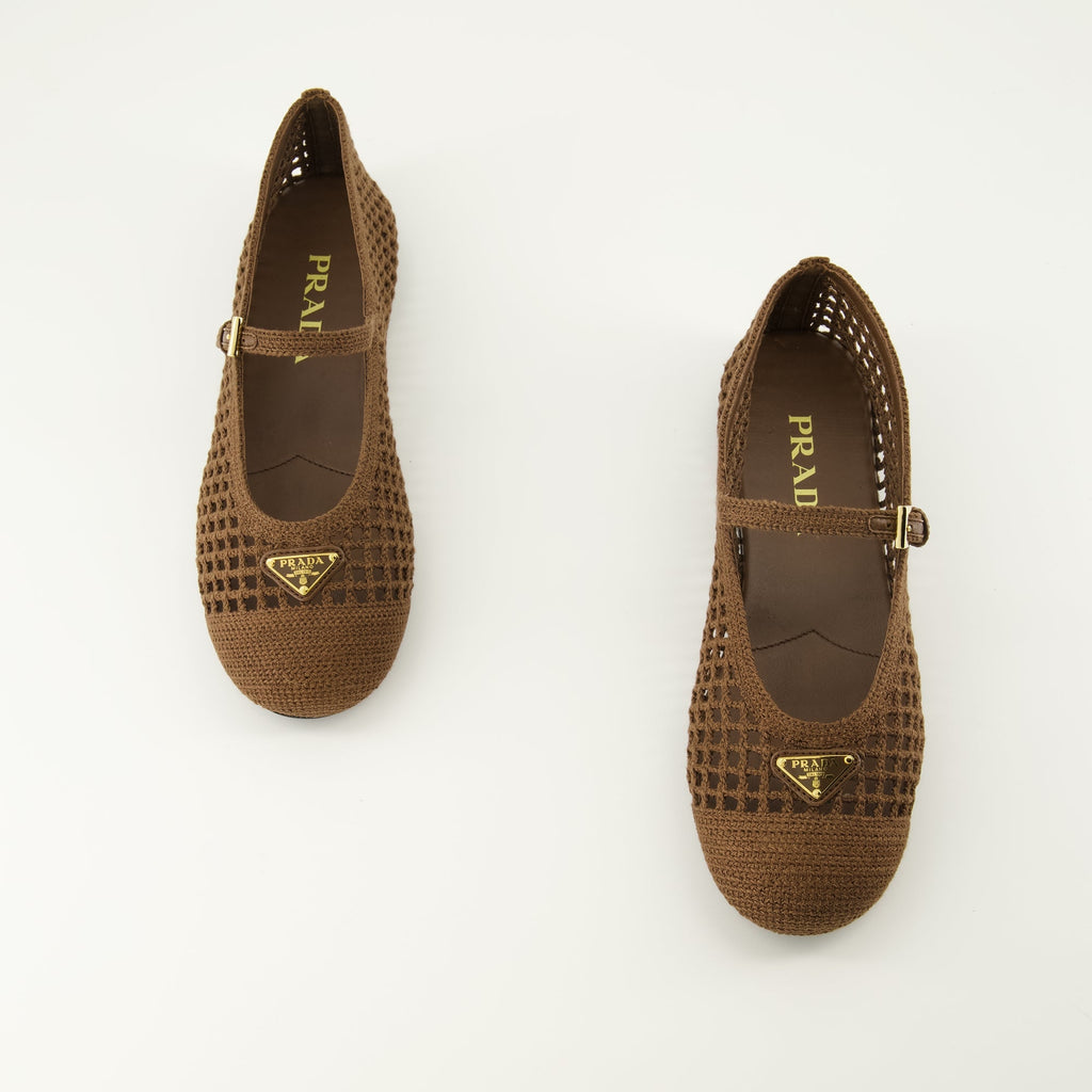 プラダの女性用ブラウンフットウェアの画像 - 2026年春夏シーズン - ペアの上部ビュー