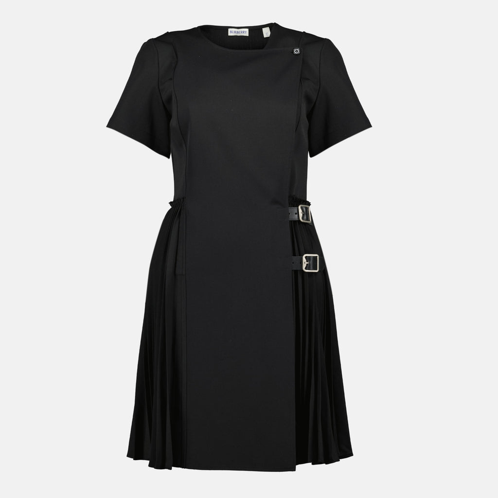 Burberry dress, black kilt dress, wool dress, Autumn-Winter collection, women's fashion