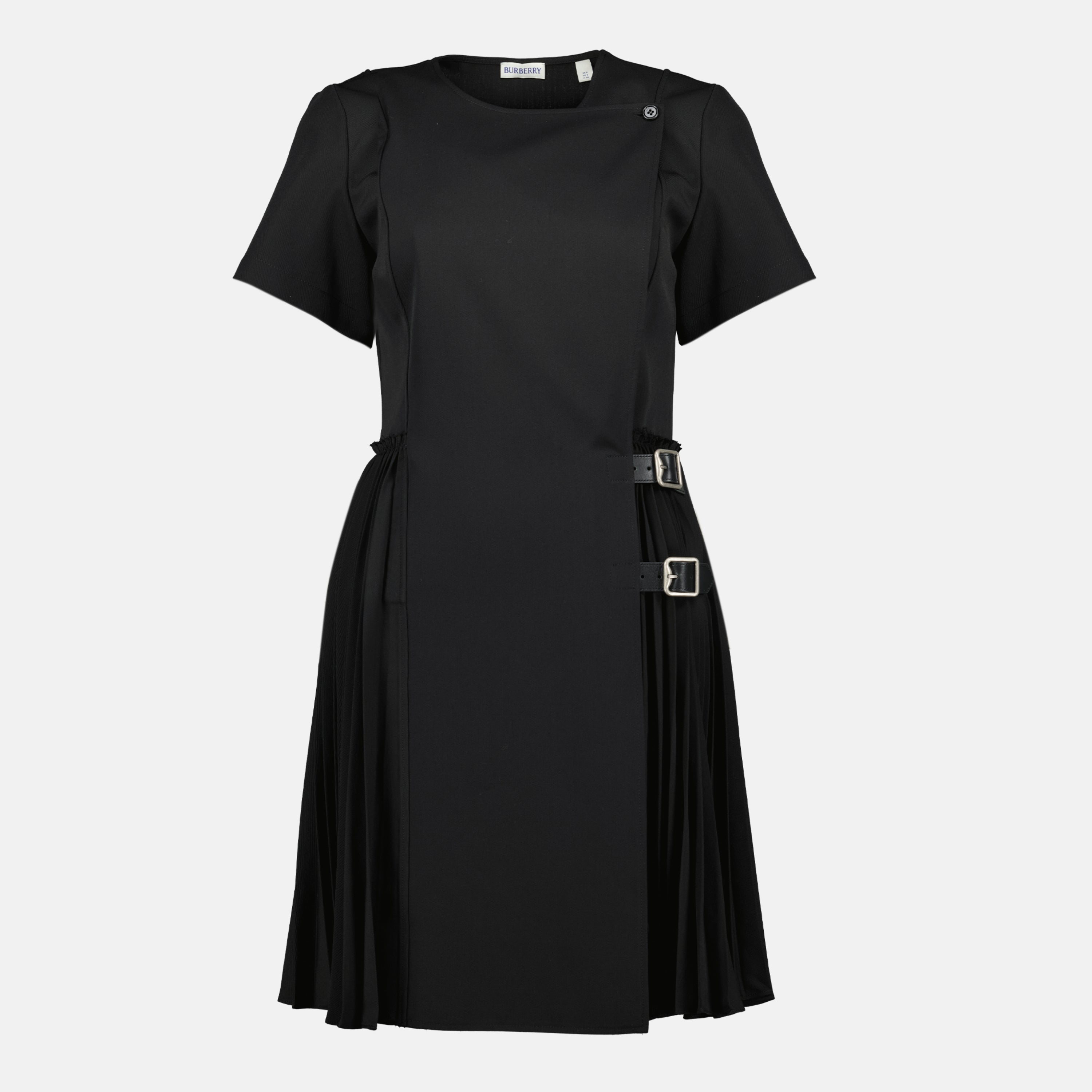 Burberry dress, black kilt dress, wool dress, Autumn-Winter collection, women's fashion