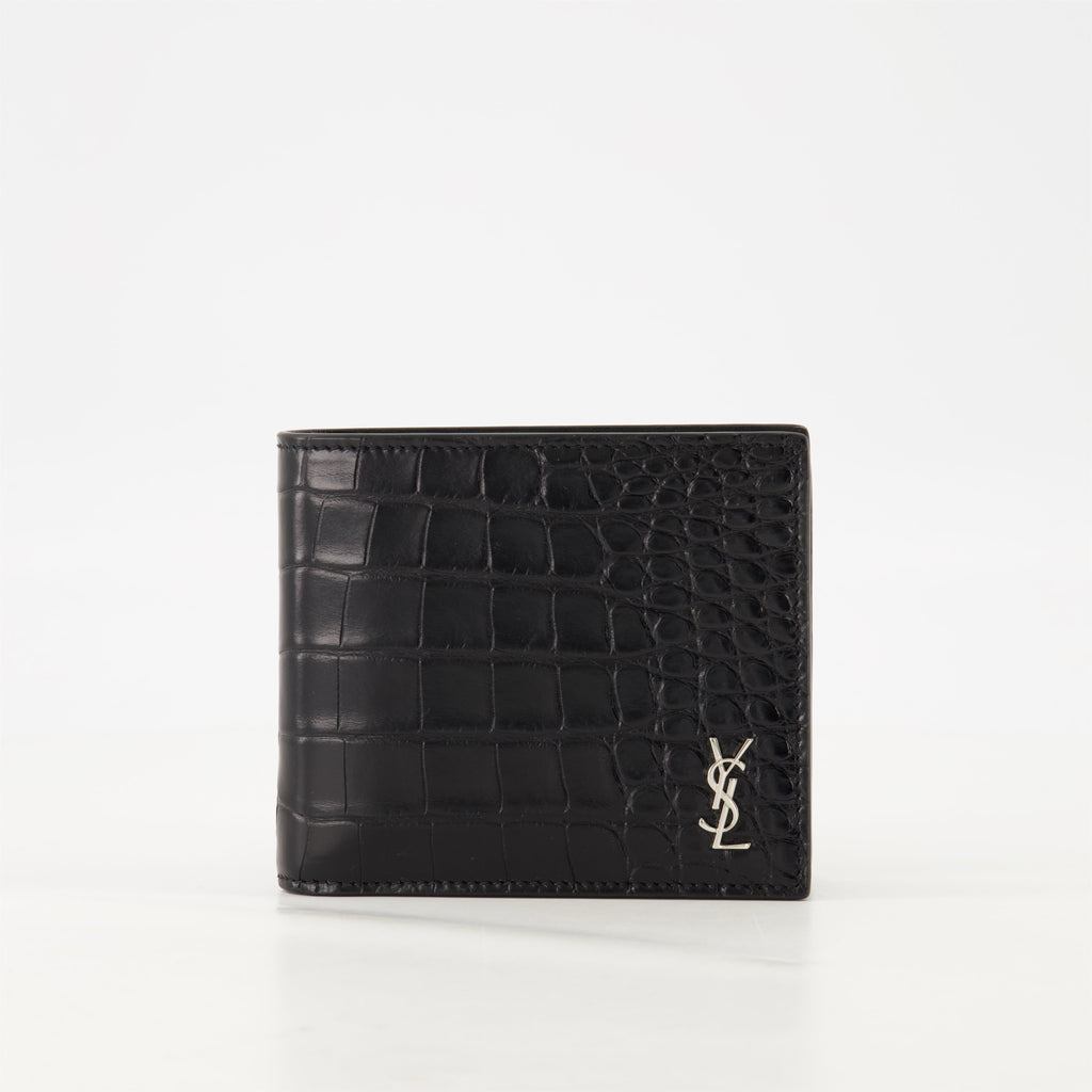 alligator leather wallet, Cassandre wallet, Saint Laurent accessories, luxury wallet, men's leather wallet