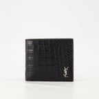 alligator leather wallet, Cassandre wallet, Saint Laurent accessories, luxury wallet, men's leather wallet