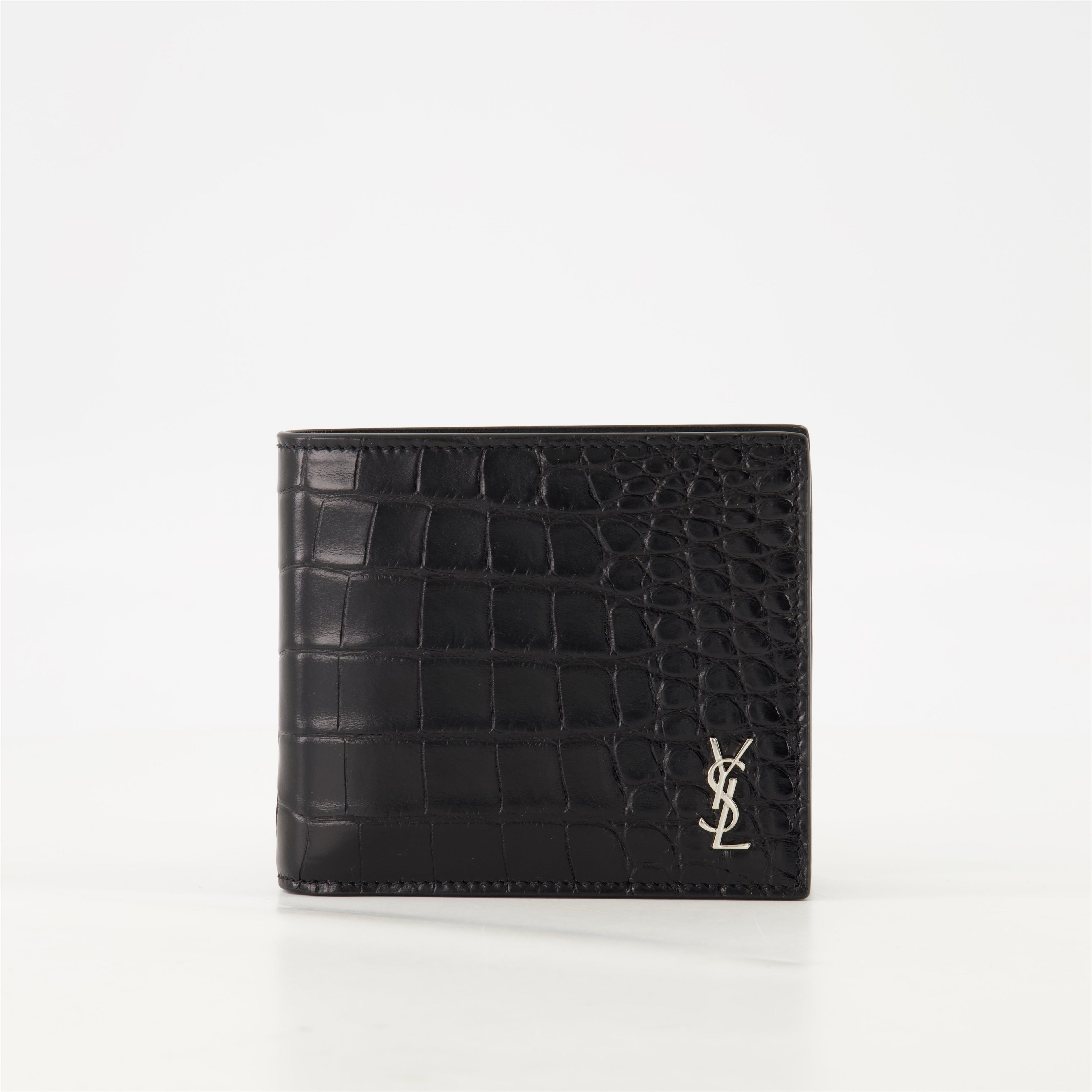 alligator leather wallet, Cassandre wallet, Saint Laurent accessories, luxury wallet, men's leather wallet