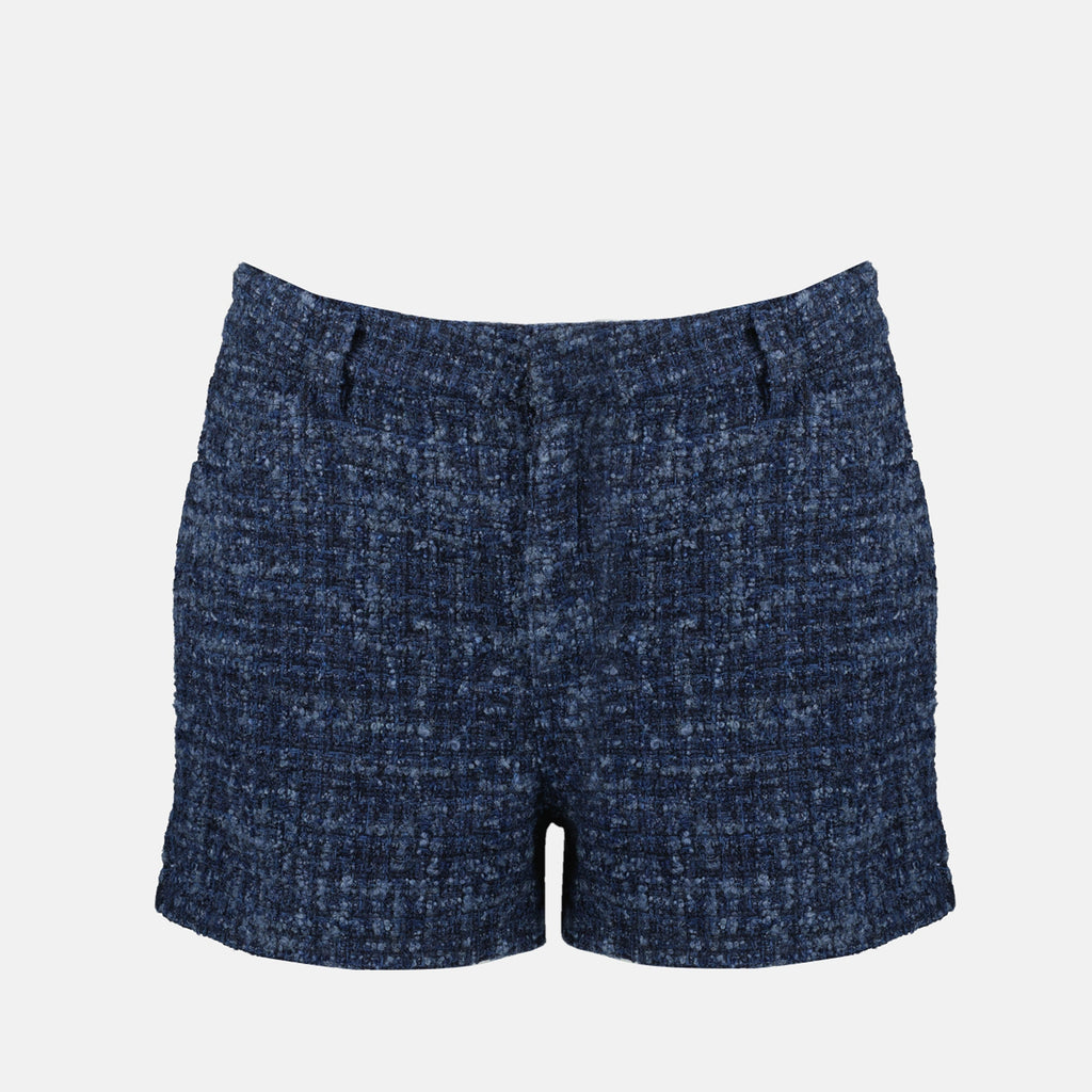 Shorts en Tweed Bleu