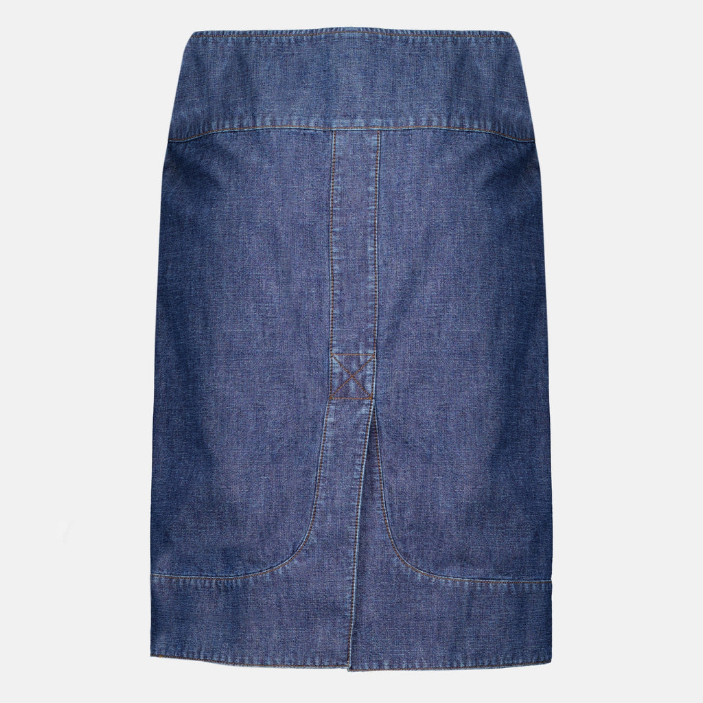 Blauer Denim-Midirock