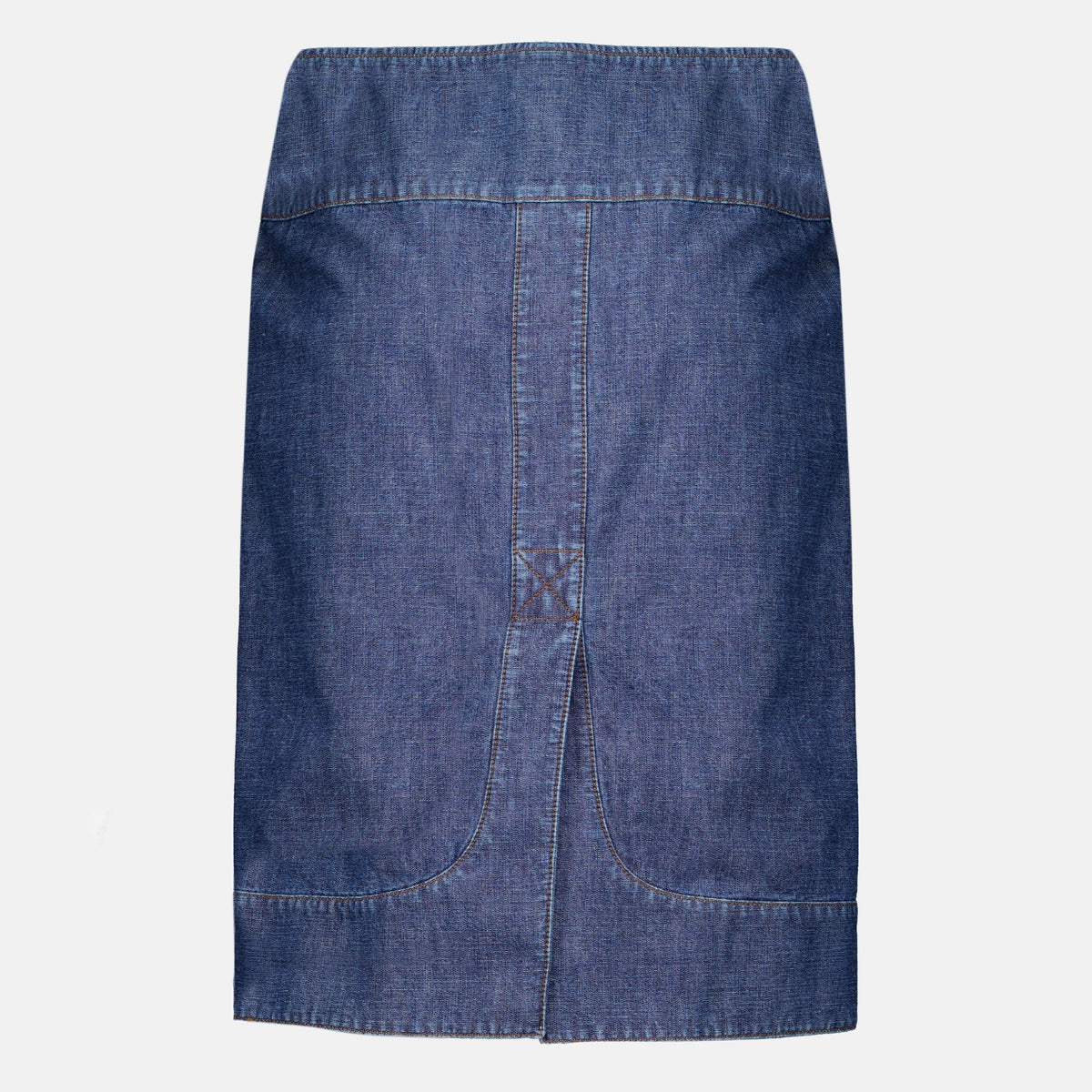 Blauer Denim-Midirock