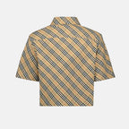Imagen de camisa de cuadros corta de Burberry para mujeres - Temporada Primavera-Verano 2025 - Detalle 2