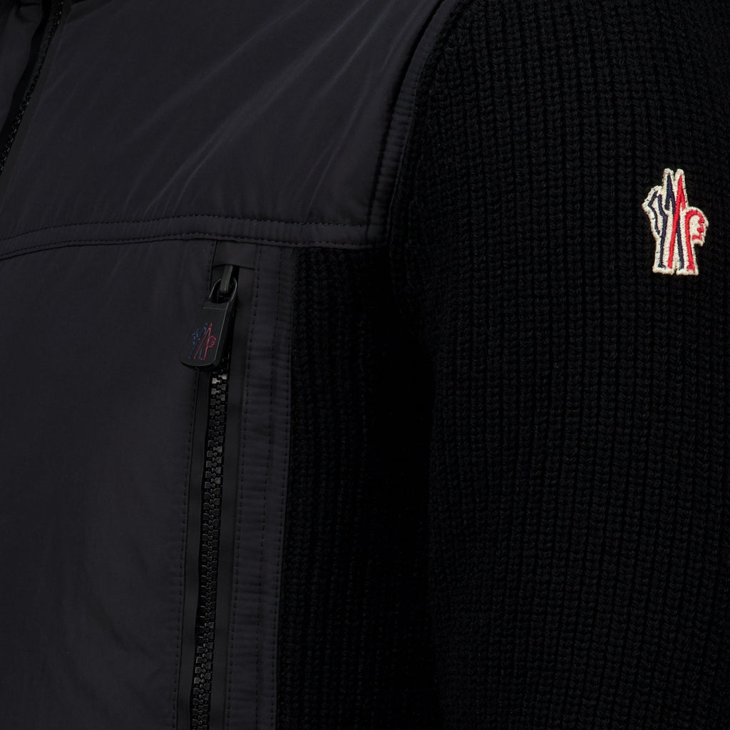 Black Wool and Polyester Cardigan