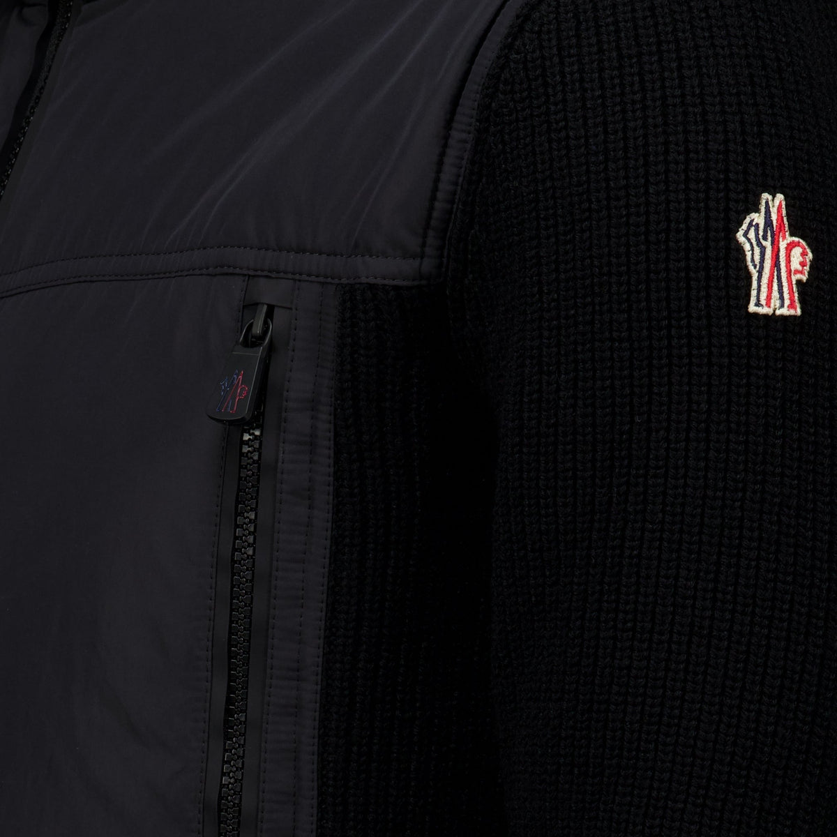 Black Wool and Polyester Cardigan