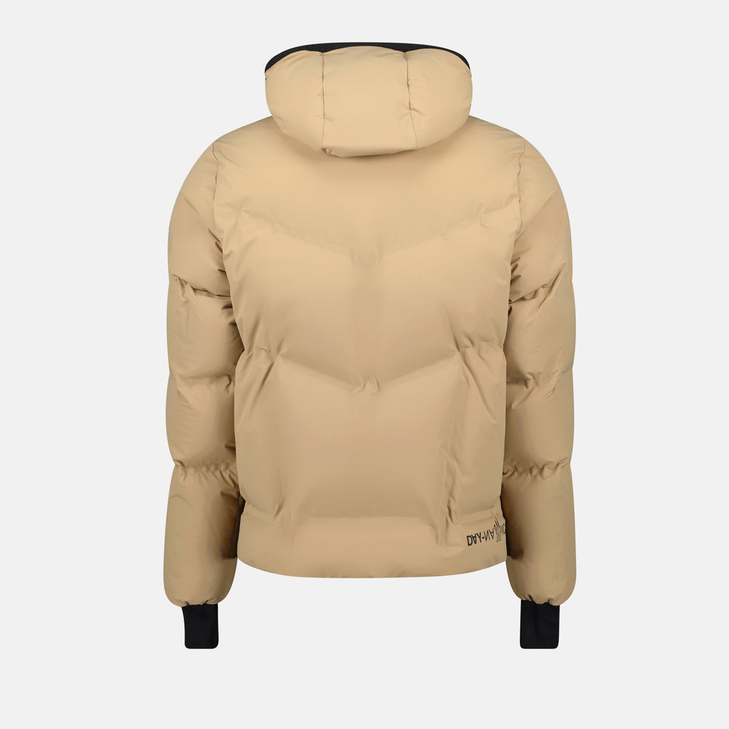 Quilted jacket, Moncler Grenoble, beige jacket, adjustable hood, autumn-winter jacket