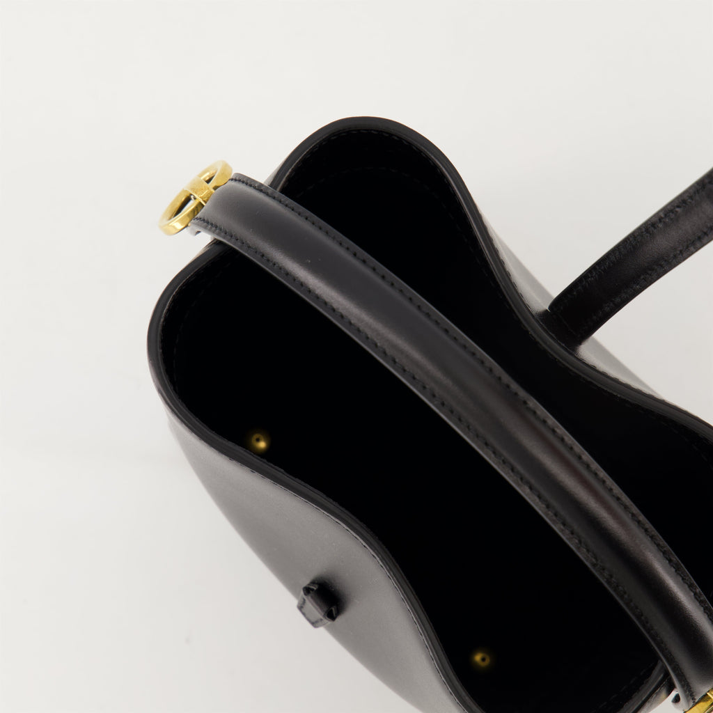 Saint Laurent Mini Bucket Bag, Black Leather Bag, Luxury Accessories, Elegant Handbag, Suede Lined Bag