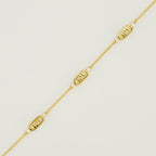 Fendi necklace, O'lock jewelry, golden necklace, brass accessories, crystal necklace