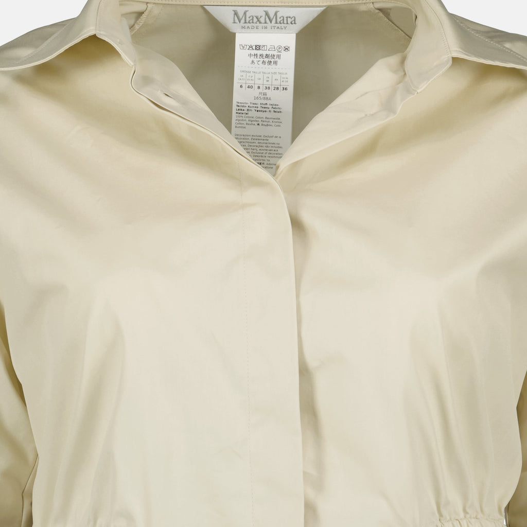 Image of Beige Poplin Shirt by Max Mara for Women - Season Spring-Summer 2026 - Detail View 2