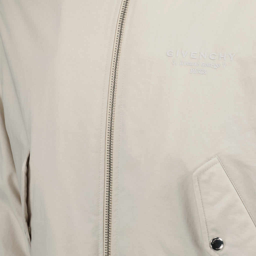 Image of Beige Cotton Bomber Jacket by Givenchy for Men - Season Autumn-Winter 2025 - Detail View 5