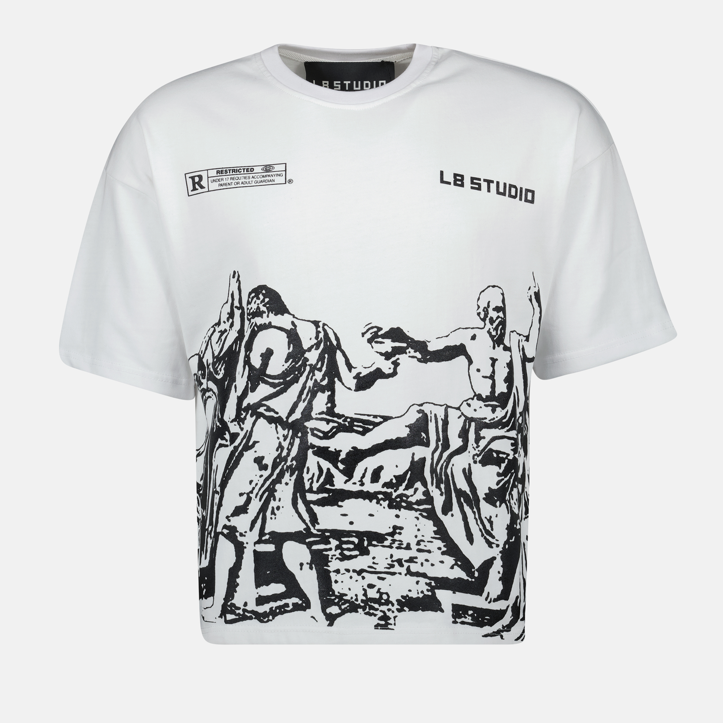 Image of Socrate White T-Shirt by L8 Studio for Men - Season Spring-Summer 2025 - Front View