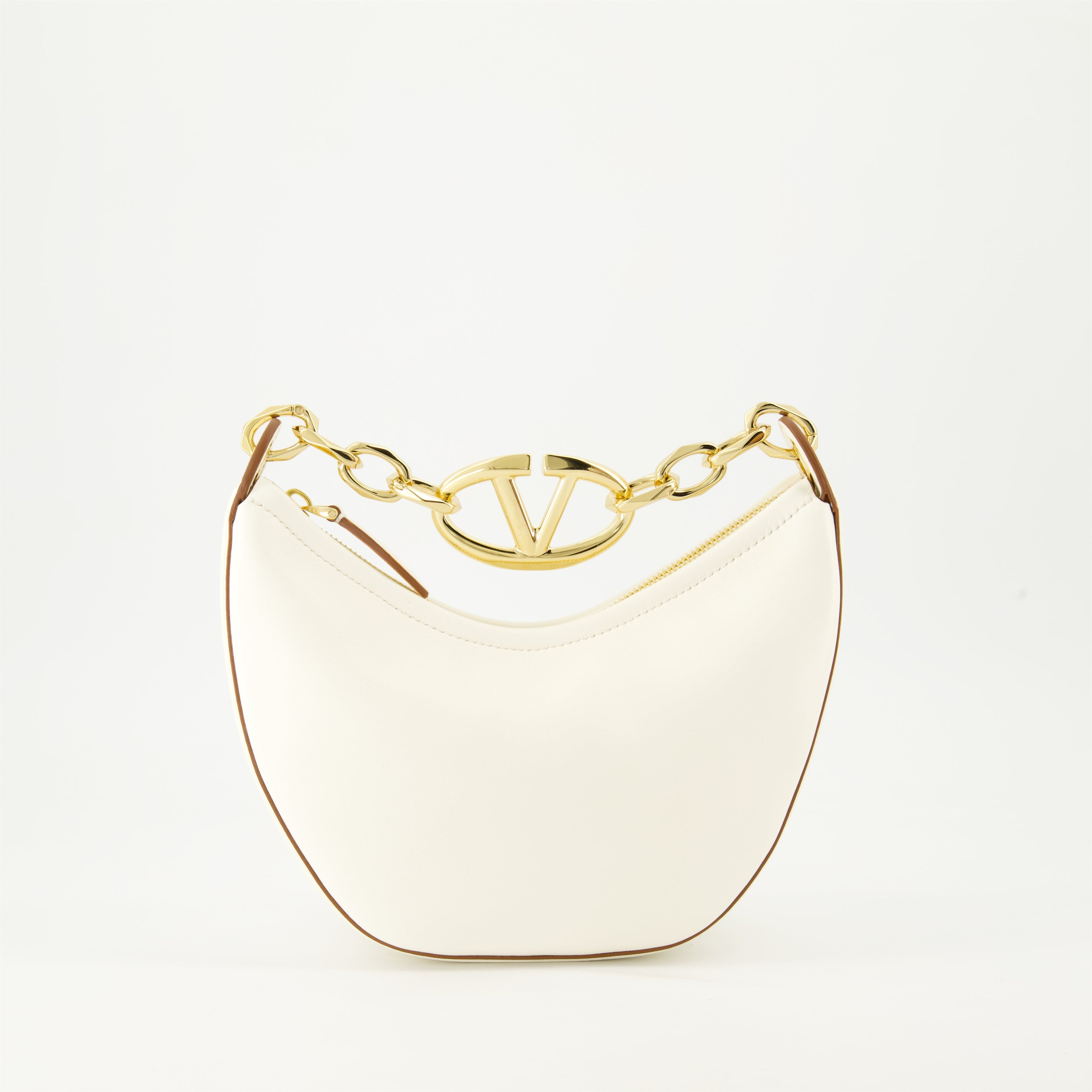 VLogo Moon Hobo Bag, Valentino Garavani Bag, White Leather Hobo, Designer Handbags, Luxury Accessories