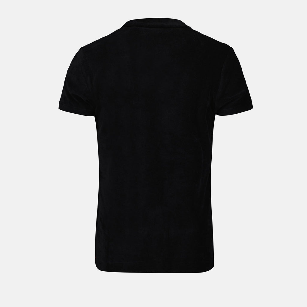 Terry cotton polo, black polo shirt, organic cotton polo, luxury fashion, designer polo