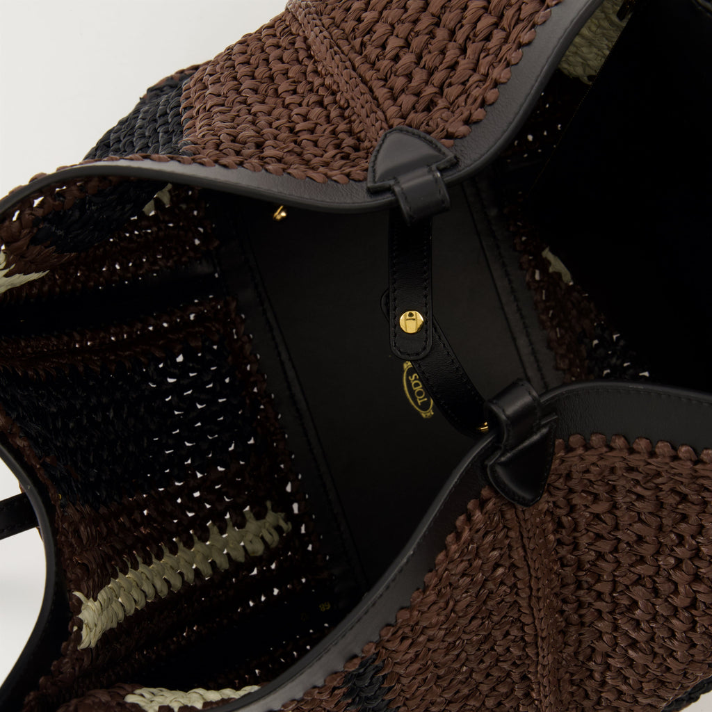 Timeless Cabas, Tod's bag, raffia handbag, luxury accessories, designer tote