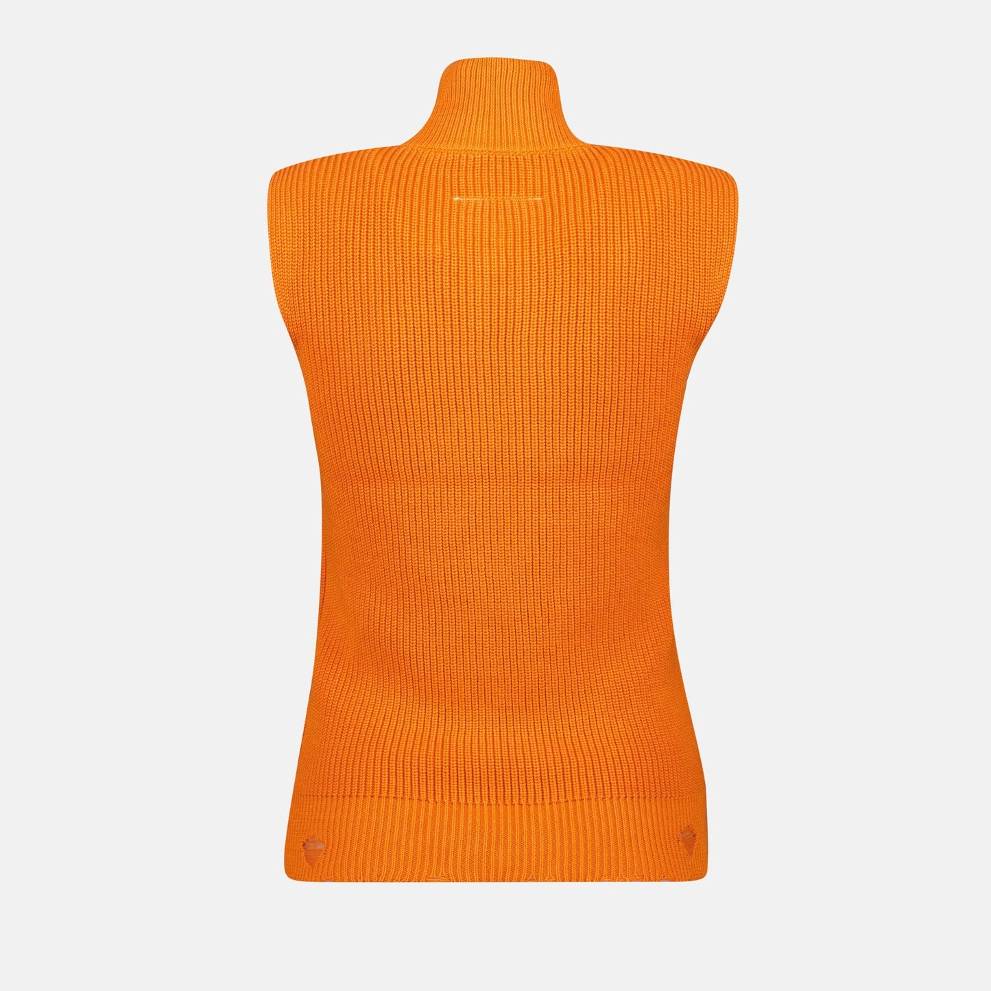 ribbed vest, MM6 vest, men's fashion, orange vest, roll neck vest