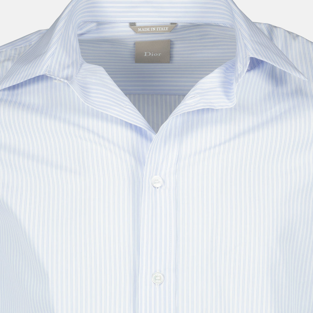 Camisa de algodón a rayas azules