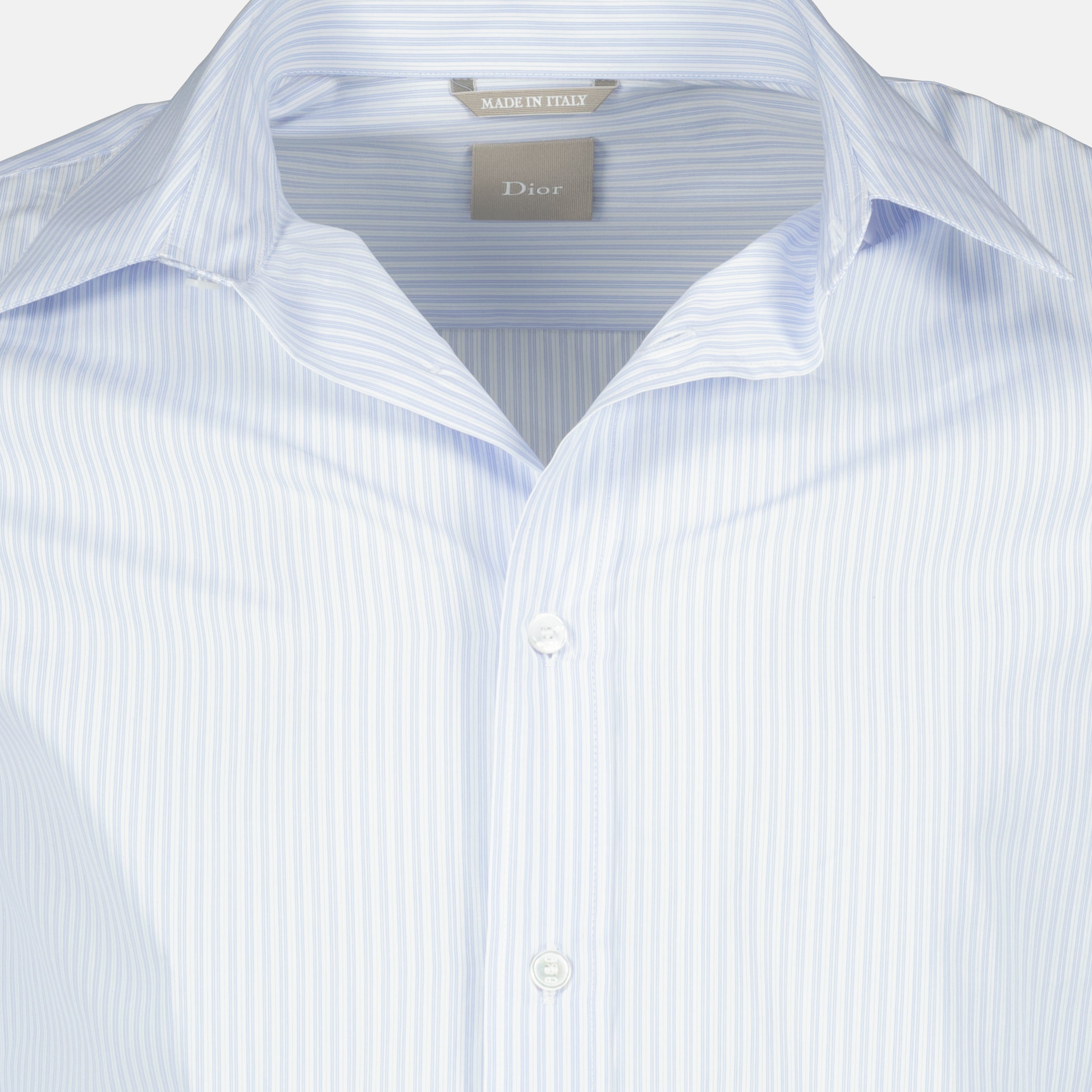 Camisa de algodón a rayas azules