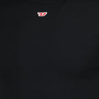 Diesel T-shirt, black cotton T-shirt, embroidered logo tee, casual wear, Spring-Summer collection
