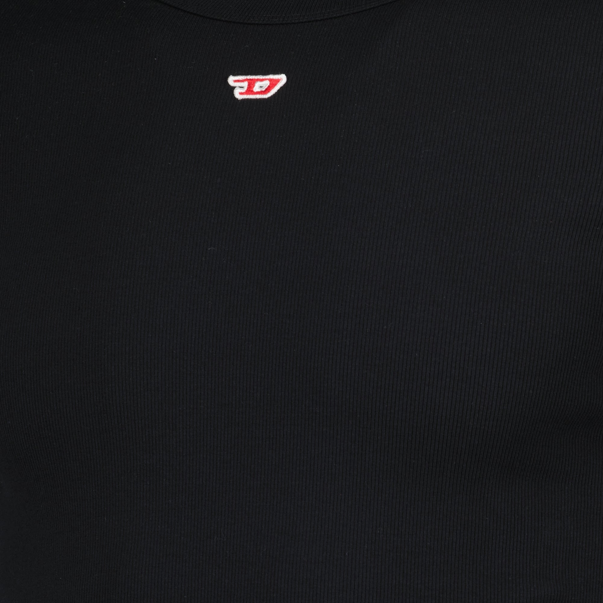 Diesel T-shirt, black cotton T-shirt, embroidered logo tee, casual wear, Spring-Summer collection