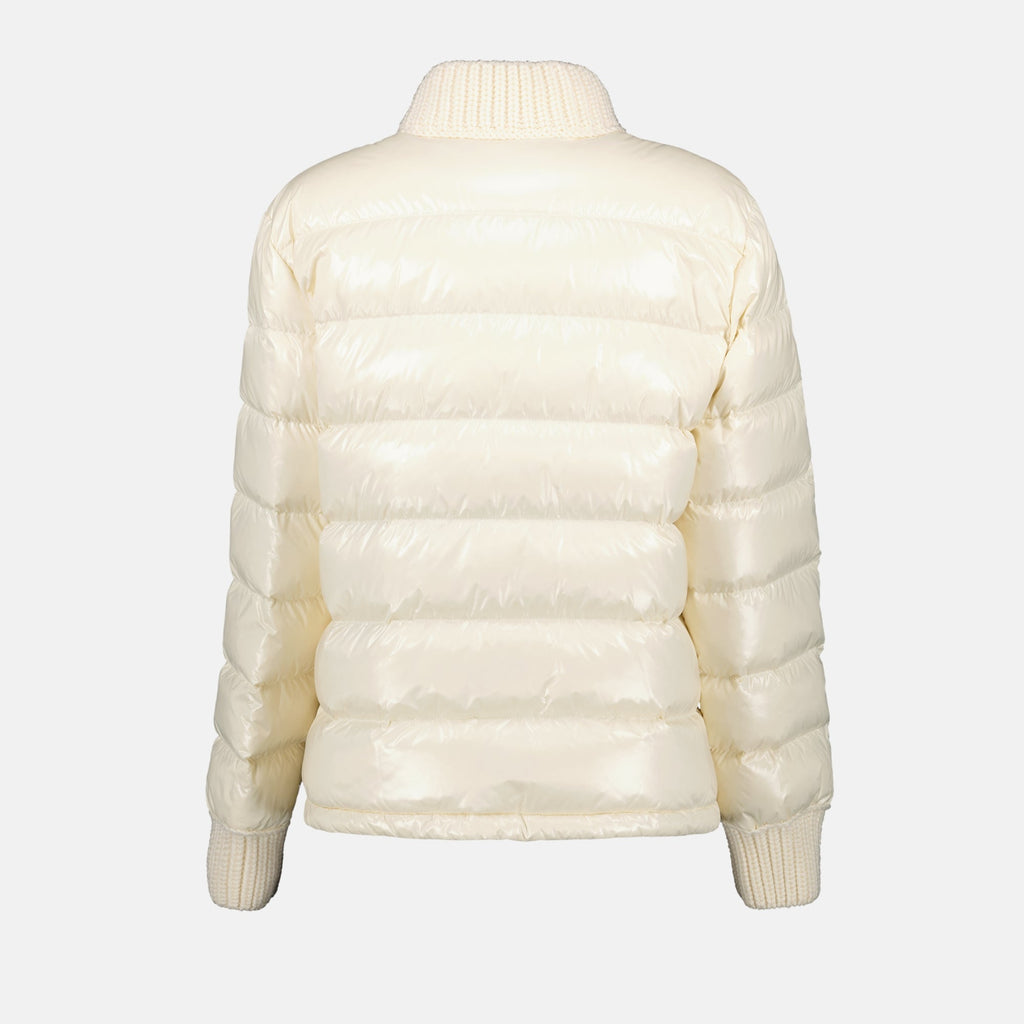 Arcelot jacket, quilted jacket, Moncler outerwear, beige jacket, fall winter fashion