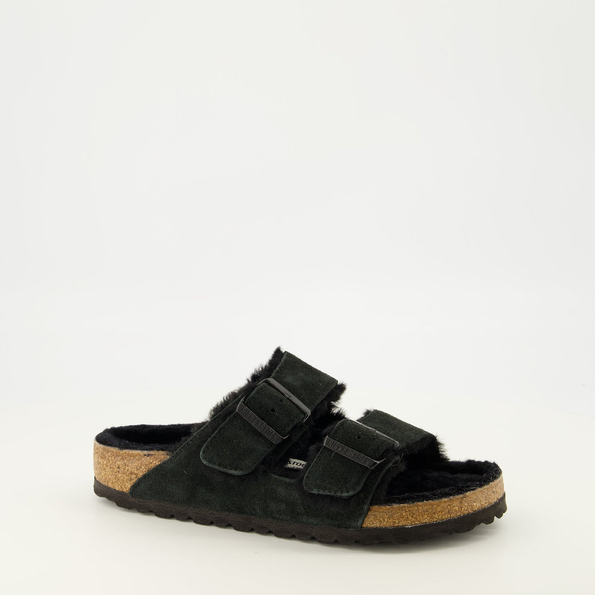 Arizona Black Fur Sandals