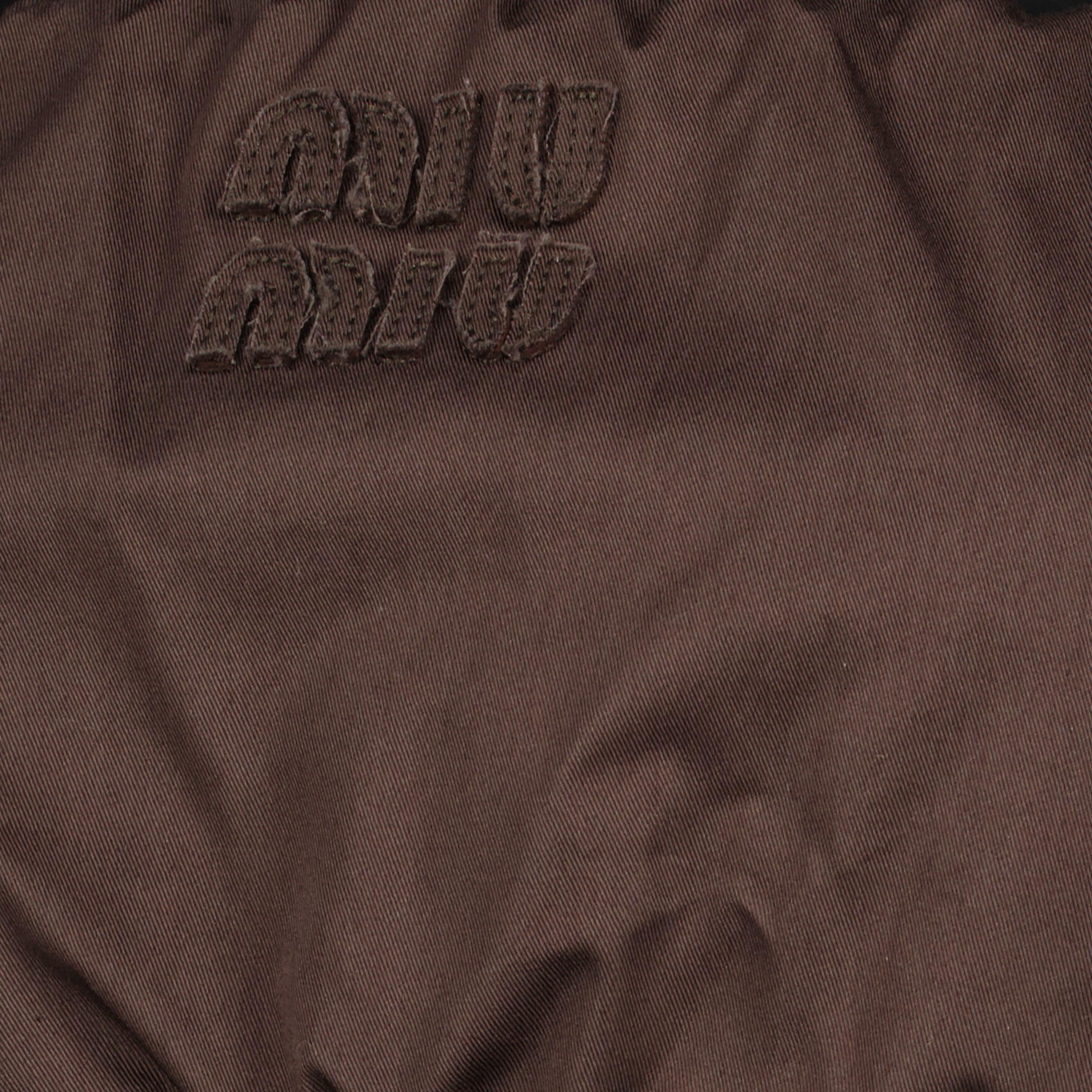 Image of Brown Jersey Bandeau by Miu Miu for Women - Season Spring-Summer 2026 - Detail View 1