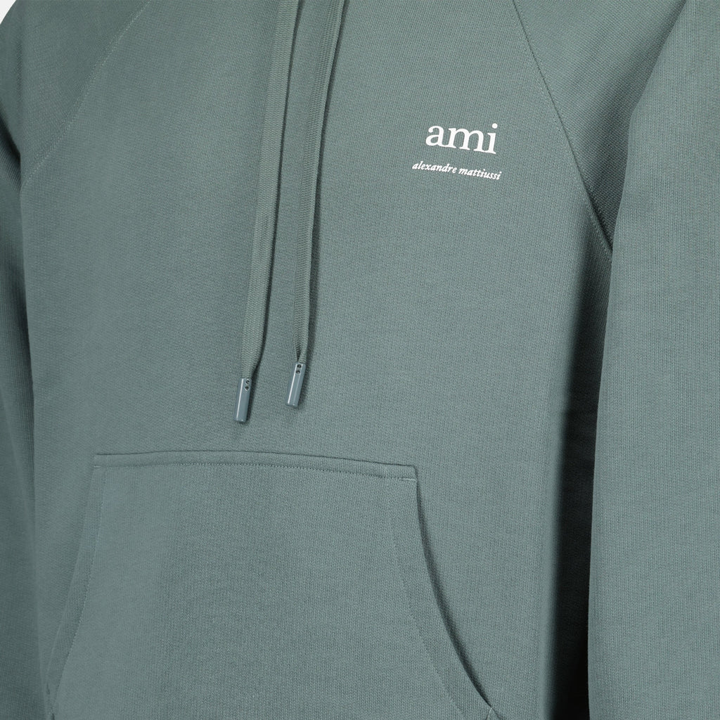 Signature Hoodie, Water Green Hoodie, Organic Cotton Hoodie, Ami Paris Hoodie, Fall-Winter Hoodie