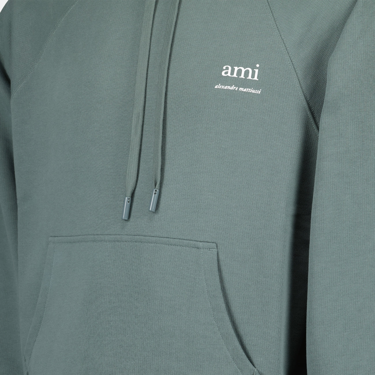 Signature Hoodie, Water Green Hoodie, Organic Cotton Hoodie, Ami Paris Hoodie, Fall-Winter Hoodie