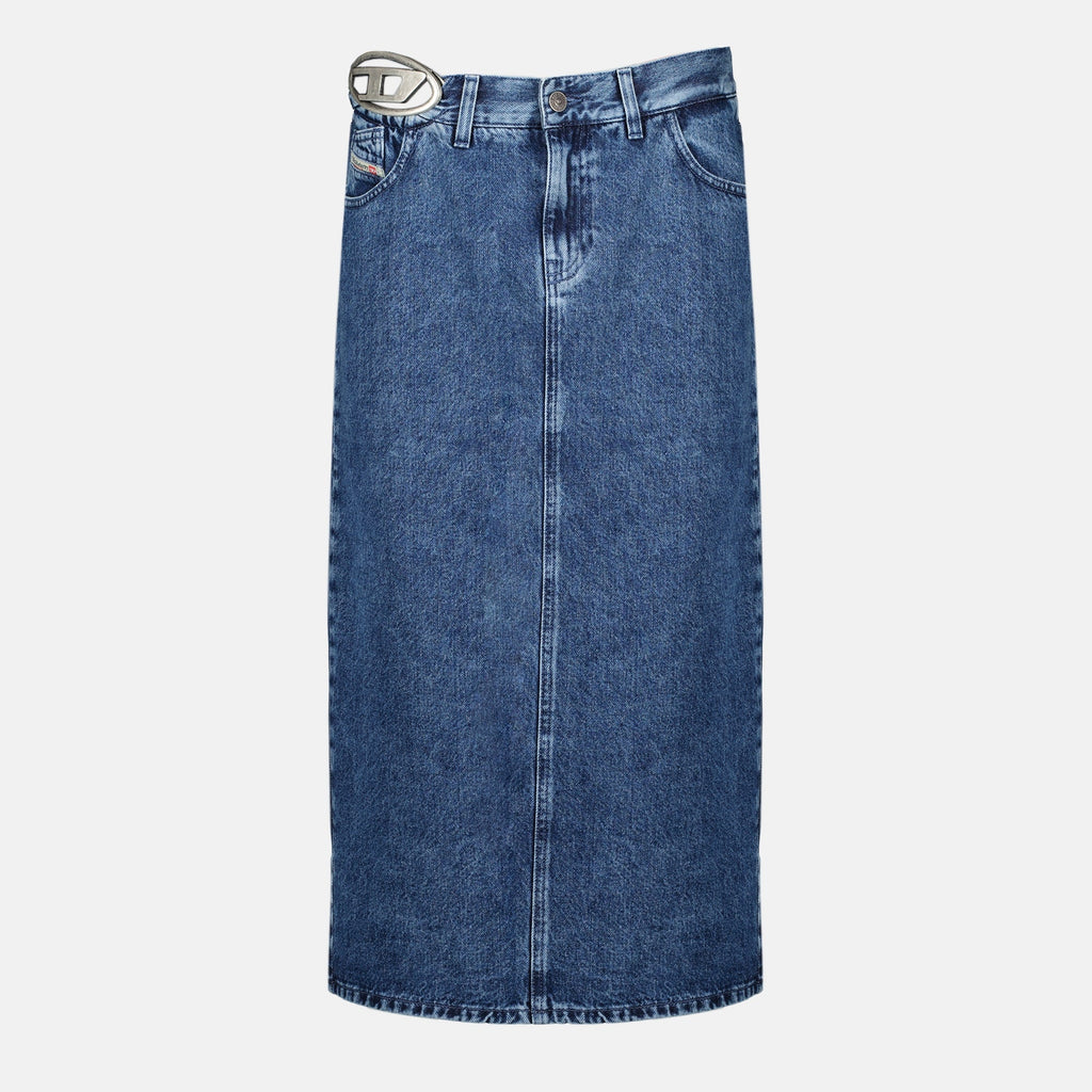 Image of Mi-longue Denim Skirt by Diesel for Women - Season Spring-Summer 2026 - Front View