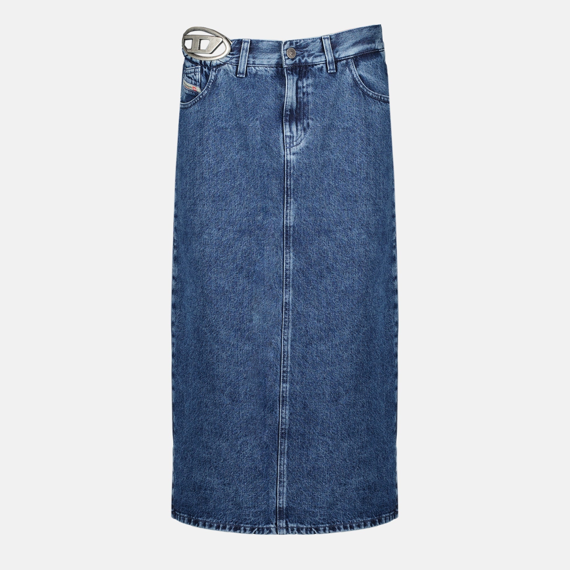 Image of Mi-longue Denim Skirt by Diesel for Women - Season Spring-Summer 2026 - Front View
