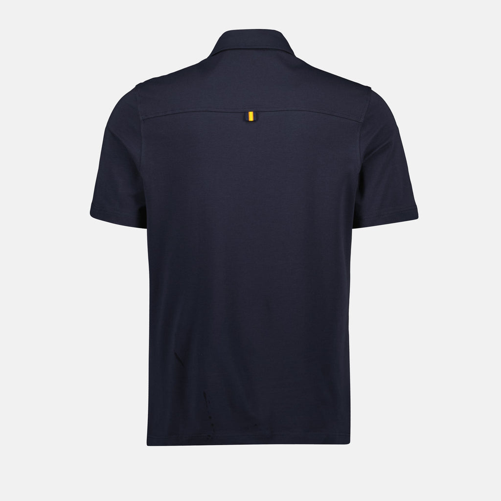 Polo shirt, navy blue polo, cotton jersey polo, classic collar shirt, K-Way polo
