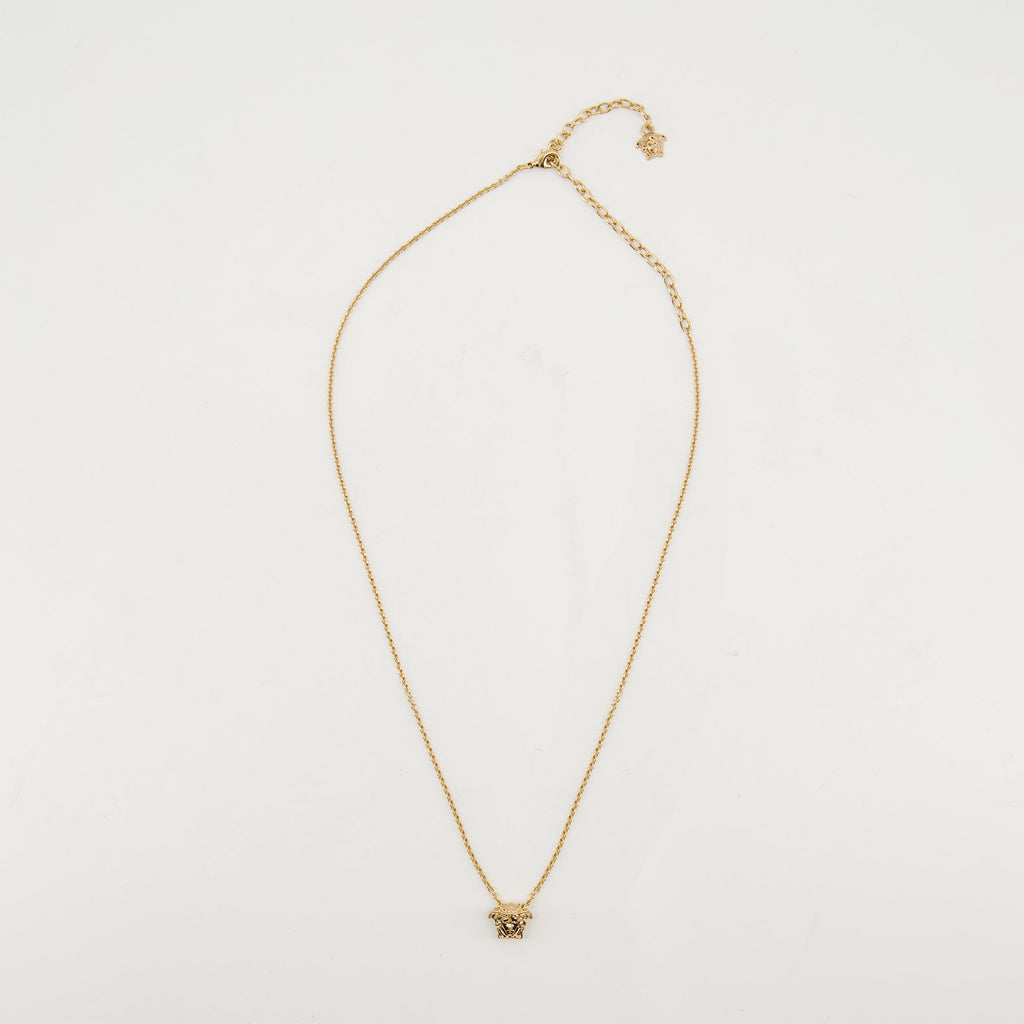 Versace Medusa Necklace, Gold Jewelry, Adjustable Necklace, Hypoallergenic Metal, Chic Accessory