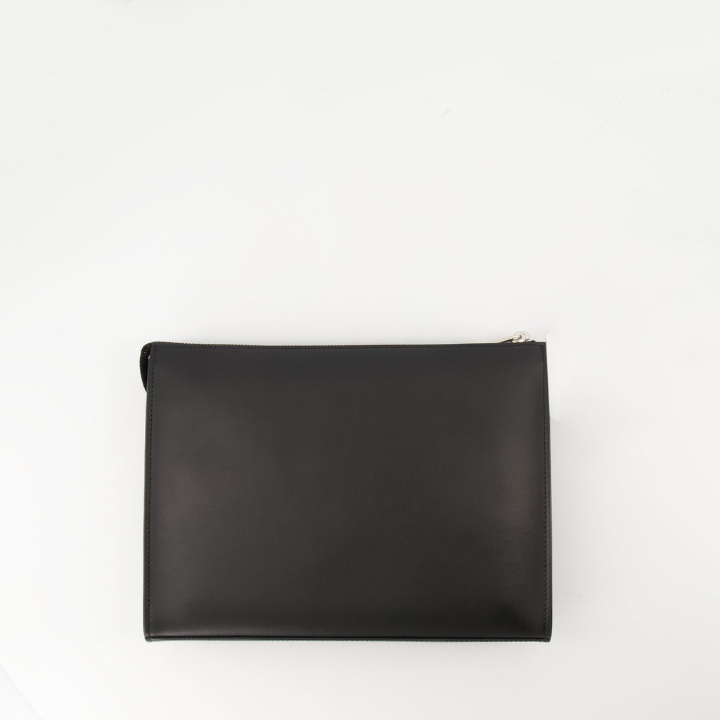Fendi pouch, Squared FF pouch, black pouch, leather and canvas accessory, men's fashion accessory