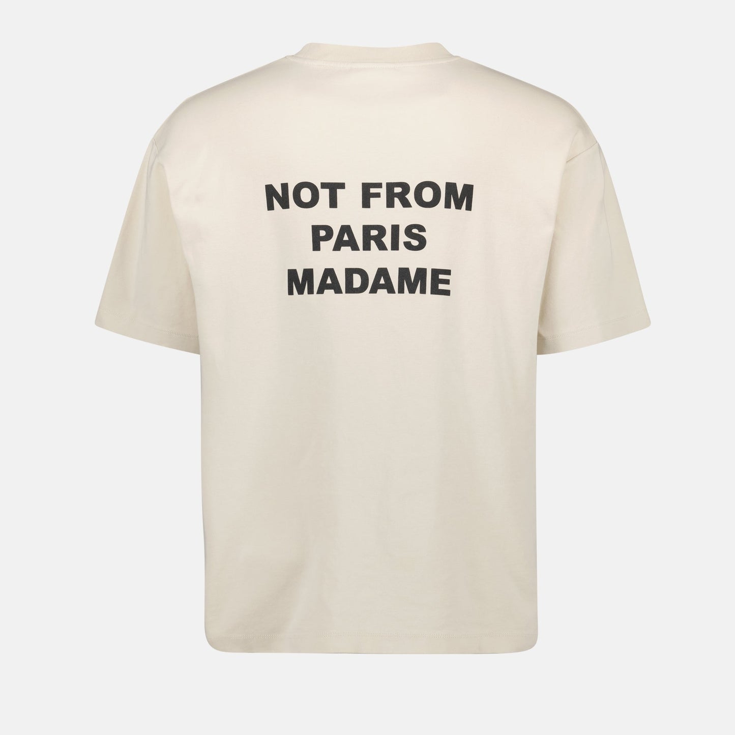 Beige T-shirt, Cotton slogan T-shirt, Drôle de Monsieur T-shirt, Unisex T-shirt, Spring-Summer 2025 Collection