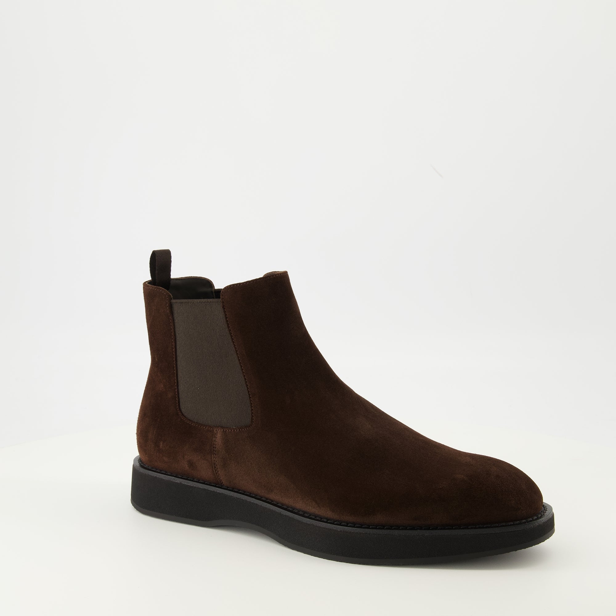 Brown Suede Ankle Boots, Prada Footwear, Slip-On Boots, Mens Suede Boots, Elegant Ankle Boots