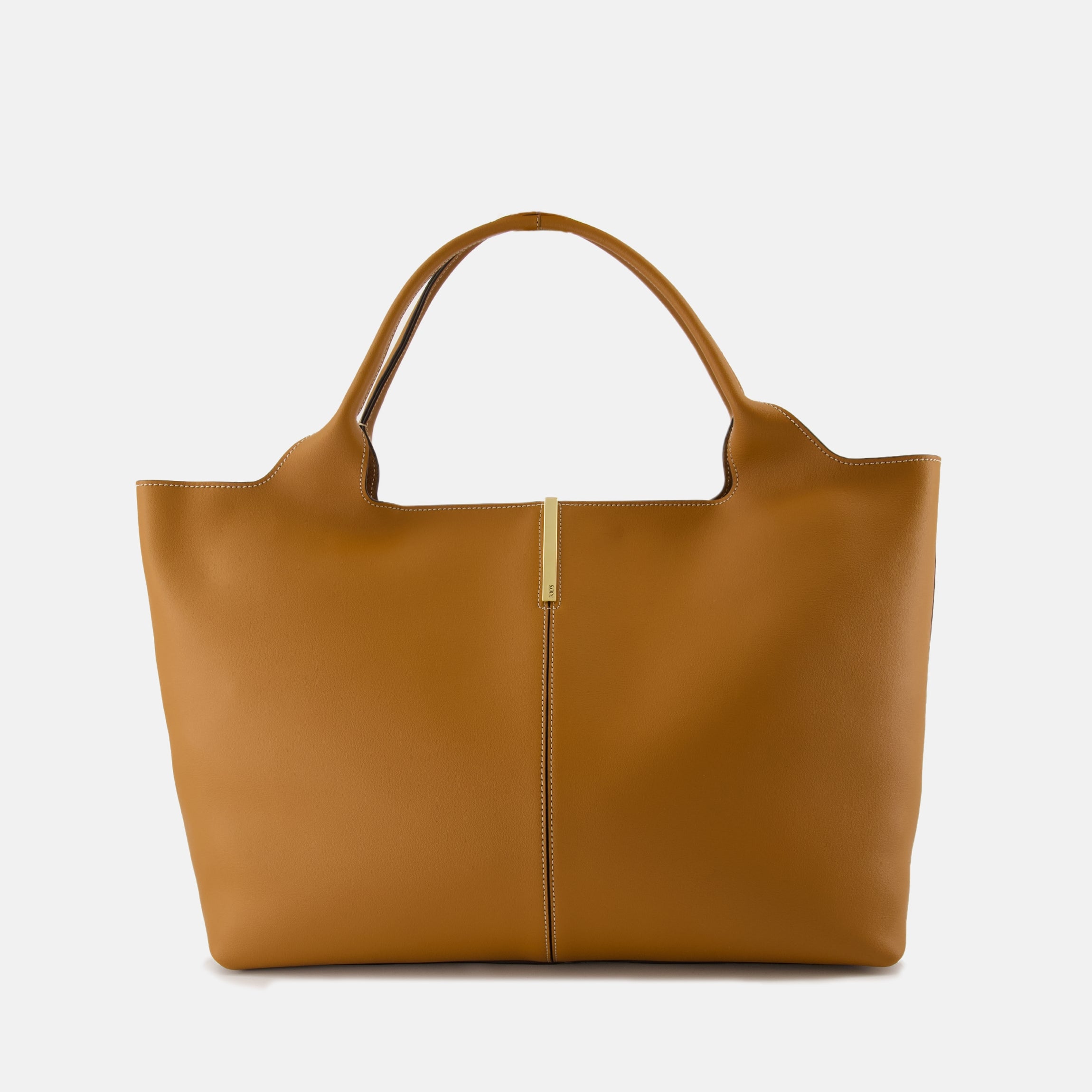 Tod's shopping bag, marron leather bag, calfskin handbag, magnetic closure bag, women's accessories