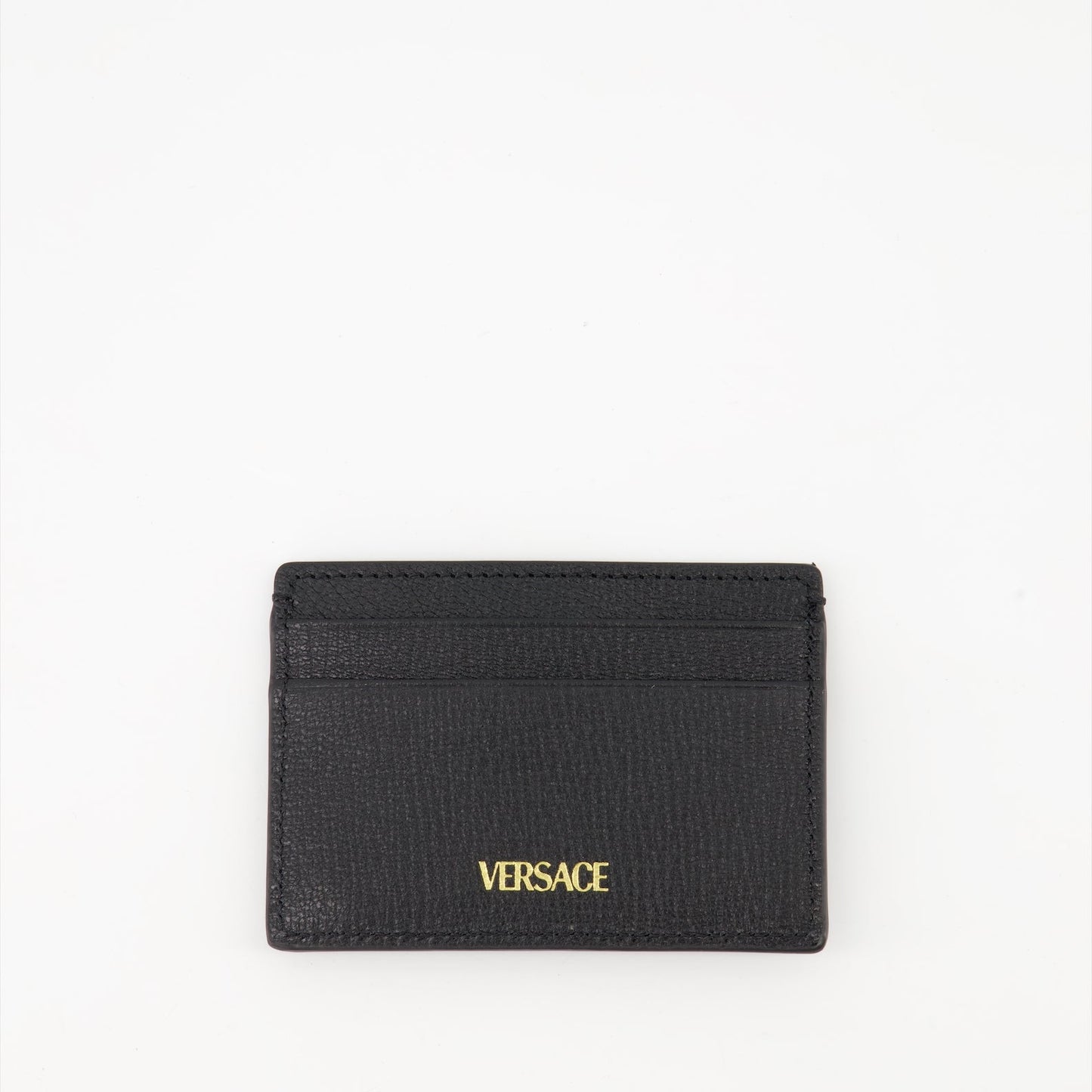 Versace card holder, leather wallet, Medusa Biggie, luxury accessories, textured leather