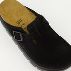 Imagen de mules chunky de ante negro de Birkenstock para mujeres - Temporada Otoño-Invierno 2024 - Vista de detalle superior